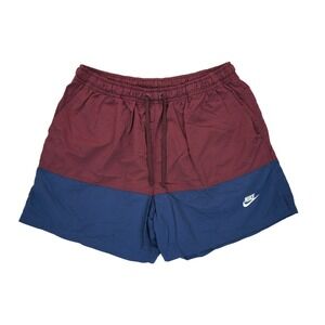 Nike Men XL Club Woven Color-Blocked Shorts Midnight Navy‎ Maroon FB7811-410